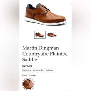 Martin Dingman Saddle Plain-Toe Derby in Saddle Brown with White Sole